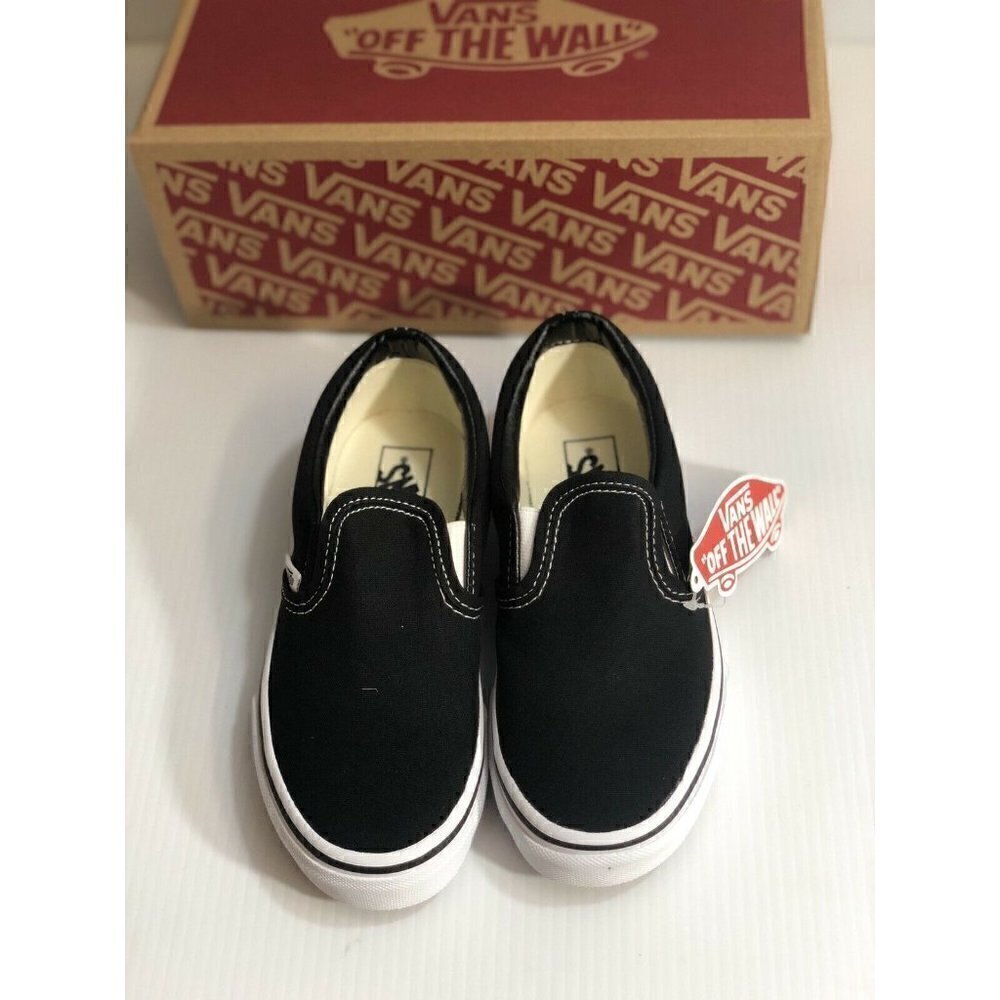 Vans Kids Classic Slip On Black Casual Shoes - Picture 3 of 11